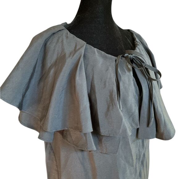 COS Black Ruffled Tunic Dress Size 10 Classic Dramatic Mini - Picture 7 of 12